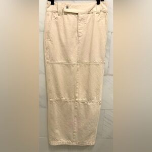 HELSA Maxi Skirt Ecru Ivory Denim size S 100% cotton Revolve